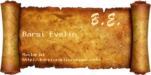 Barsi Evelin névjegykártya